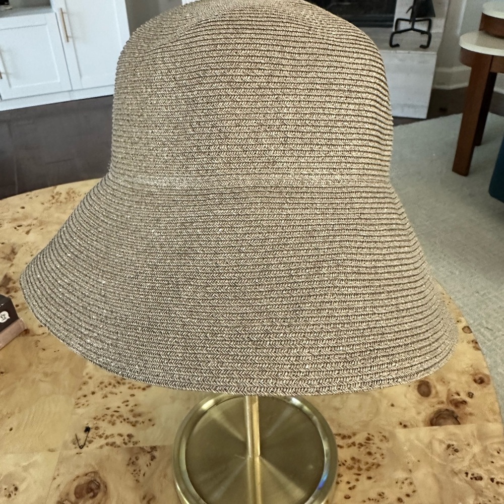 Eric Javits tan squishy Bucket Hat.